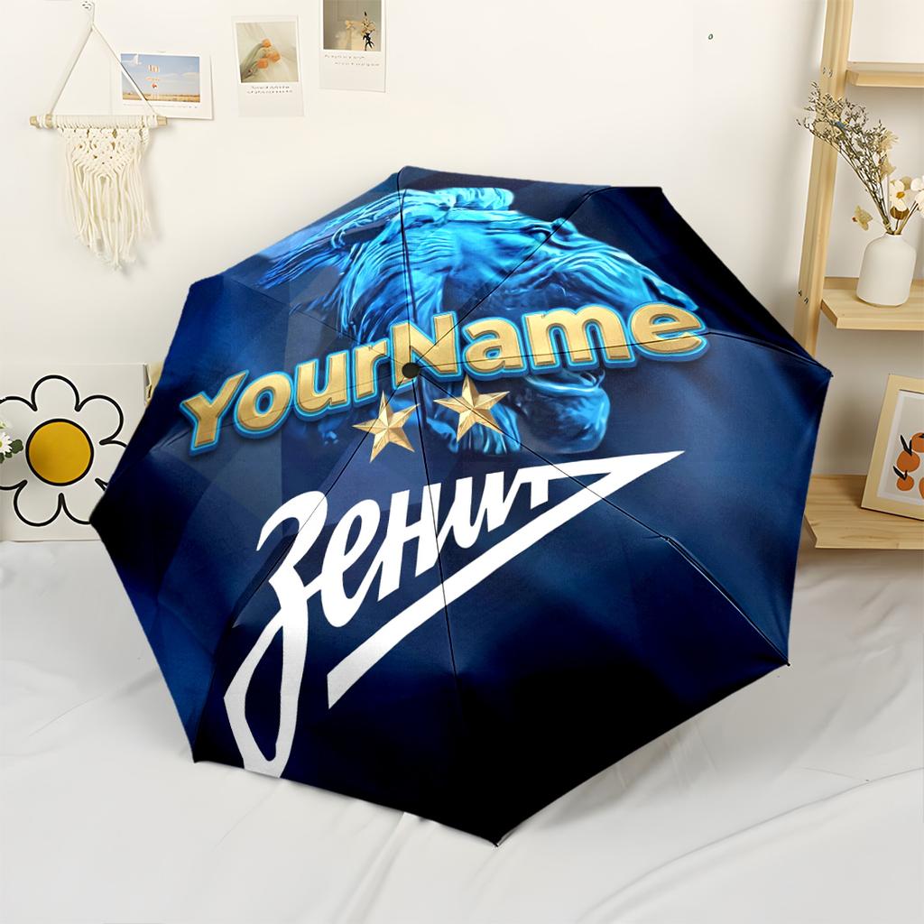 Fc Zenit Customizable Name Umbrella Outdoor Automatic Umbrella Compact 8-Rib Lightweight Sturdy Construction for Outdoor Daily Use Stylish Accessory