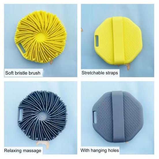 Bath Brush with Ultra-Soft Bristles Ergonomic Grip Hanging Design Rich Foam Exfoliating Body Brush Skin Cleansing Brush