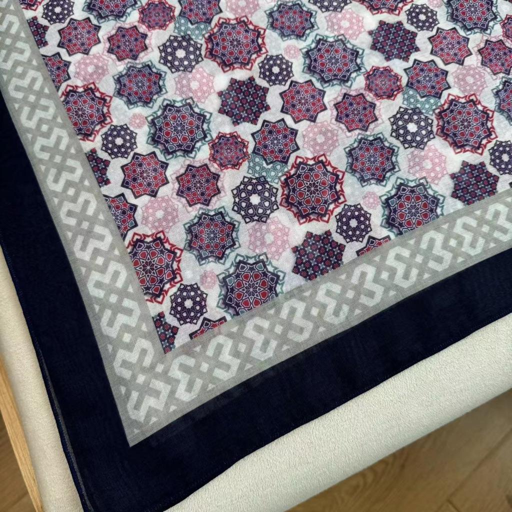 110*110cm Printed Shawl Oversize Head Wrap Headscarf Hair Sleeping Bandanas Large Cotton Feeling Square Scarf Summer Shawl