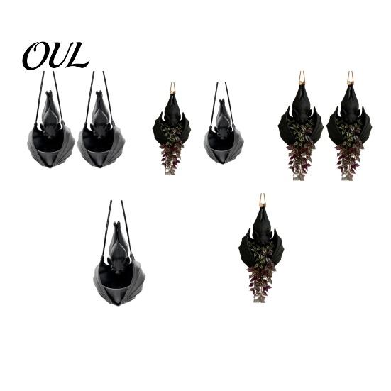 Artistic Hanging Plant Container Bat Shaped Planter, Gothic Pot for Indoor Outdoor Garden Dark Aesthetic Home Decor Accessories Wall Decor,