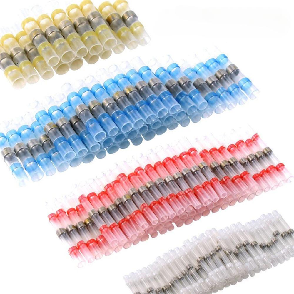50pcs SST Heat Shrinkable Tube Waterproof Solder Ring Wire Connectors Awg22-18 Butt Bushing Electrical Splice Terminal