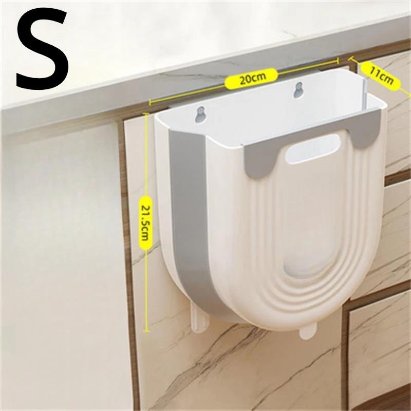 S/L Kitchen Folding Hanging Trash Can Home Bathroom Cabinet Wall Mounted Trash Can Kitchen Accessories DROPSHIPPING