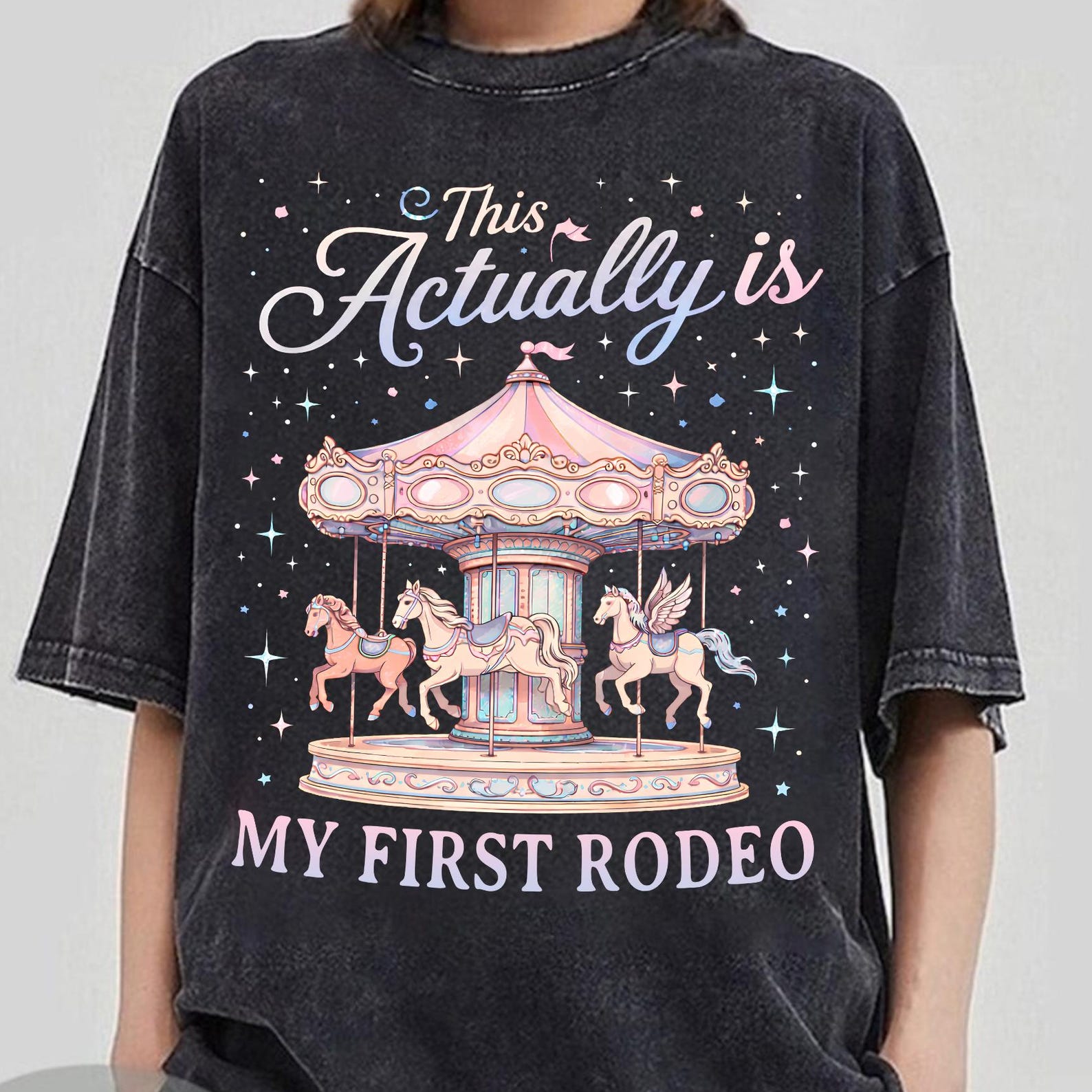 This Actually Is My First Rodeo Shirt, Theme Park Shirts, Rodeo Western Romance Tshirt, Funny Cowboy Country Western Cowgirl Shirt S