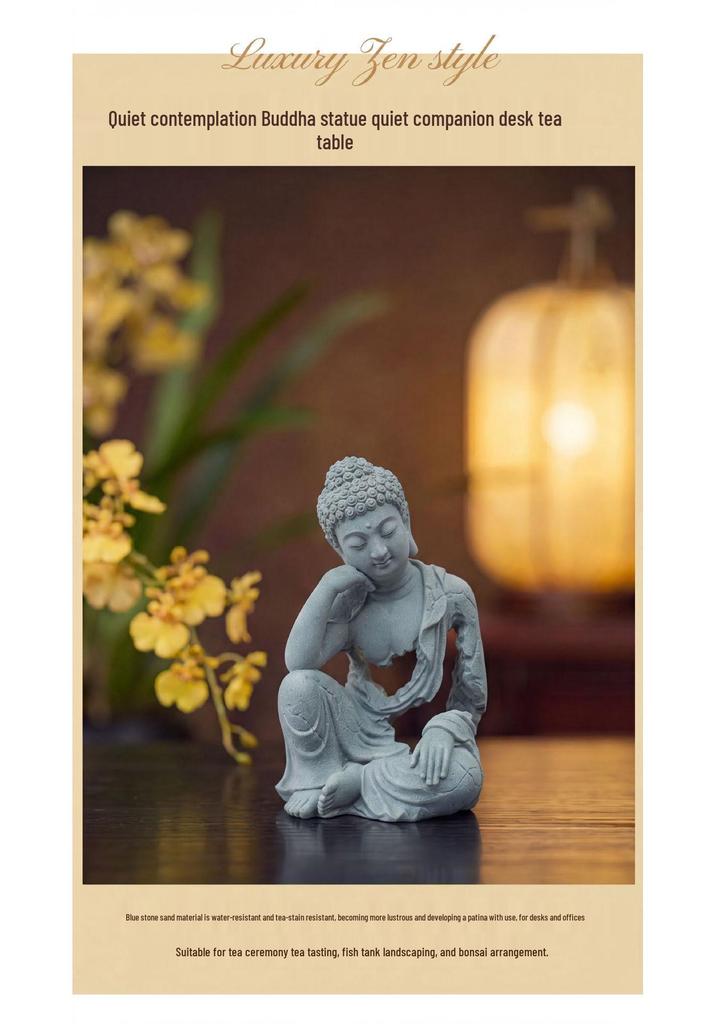 Elegant Wabi-Sabi Buddha Ornament: Artistic Hollowed-Out Tabletop Decor for Tea Table, Entrance, or Fish Tank Landscaping