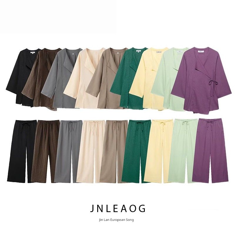 Jnleaog Autumn New Women's Clothing Fashion Style Stylish Kimono Cross Outwear Fluid Pants 6078572