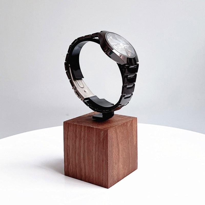 Supporto per Orologi in Legno di Noce Fatto a Mano Elegante Supporto Espositore per Orologi a Forma di C Portaoggetti per Orologi da Casa e Negozio
