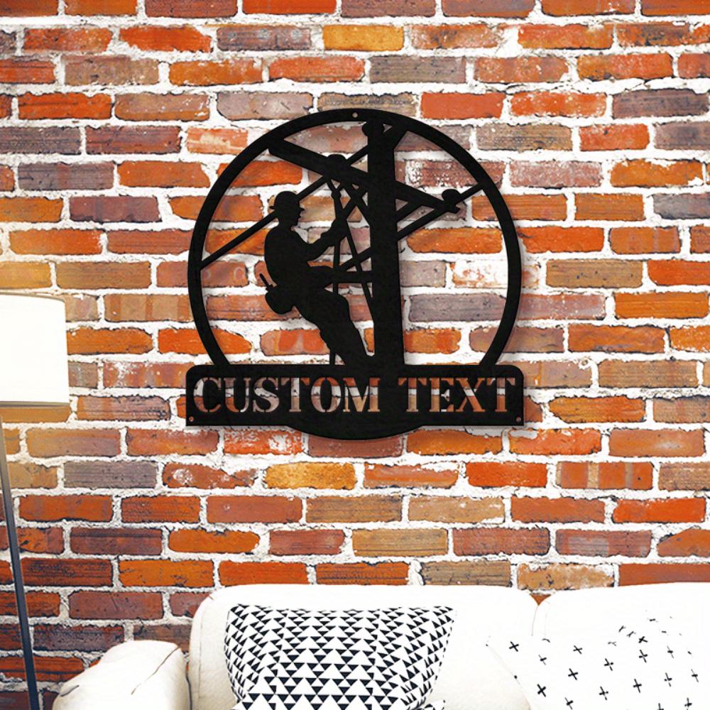 Exclusive Tailored Lineman Monogram Metal Wall Sculptures Contemporary Design Wall Hanging Mount Versatile for Home Gift