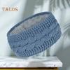 Winter Headband Women Fuzzy Fleece Lined Ear Warmer Cable Knit Thick Warm Crochet Headband Solid Color Knitting Hairband