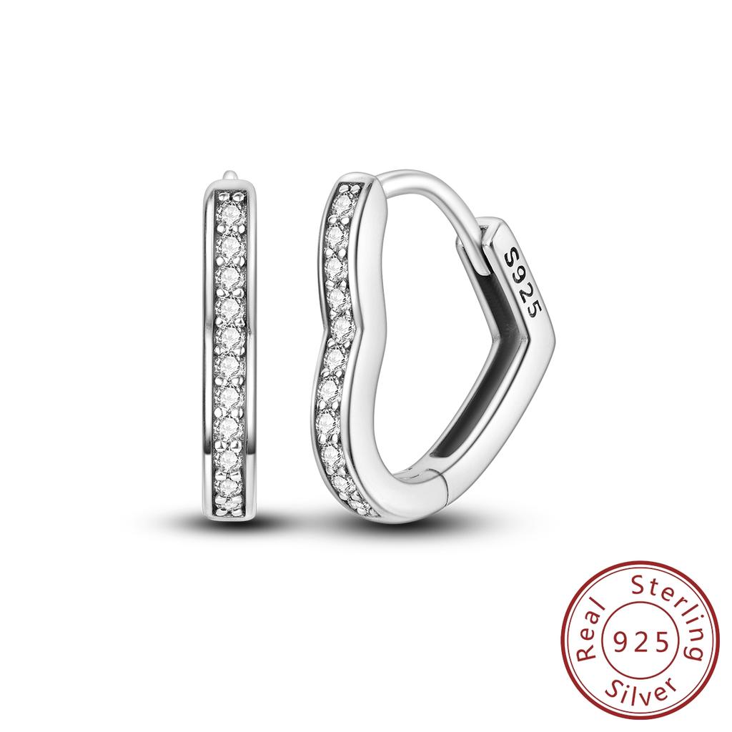 Copper Hoop Earring For Women Heart Star Clover Stud Engagement Wedding Jewelry Gift