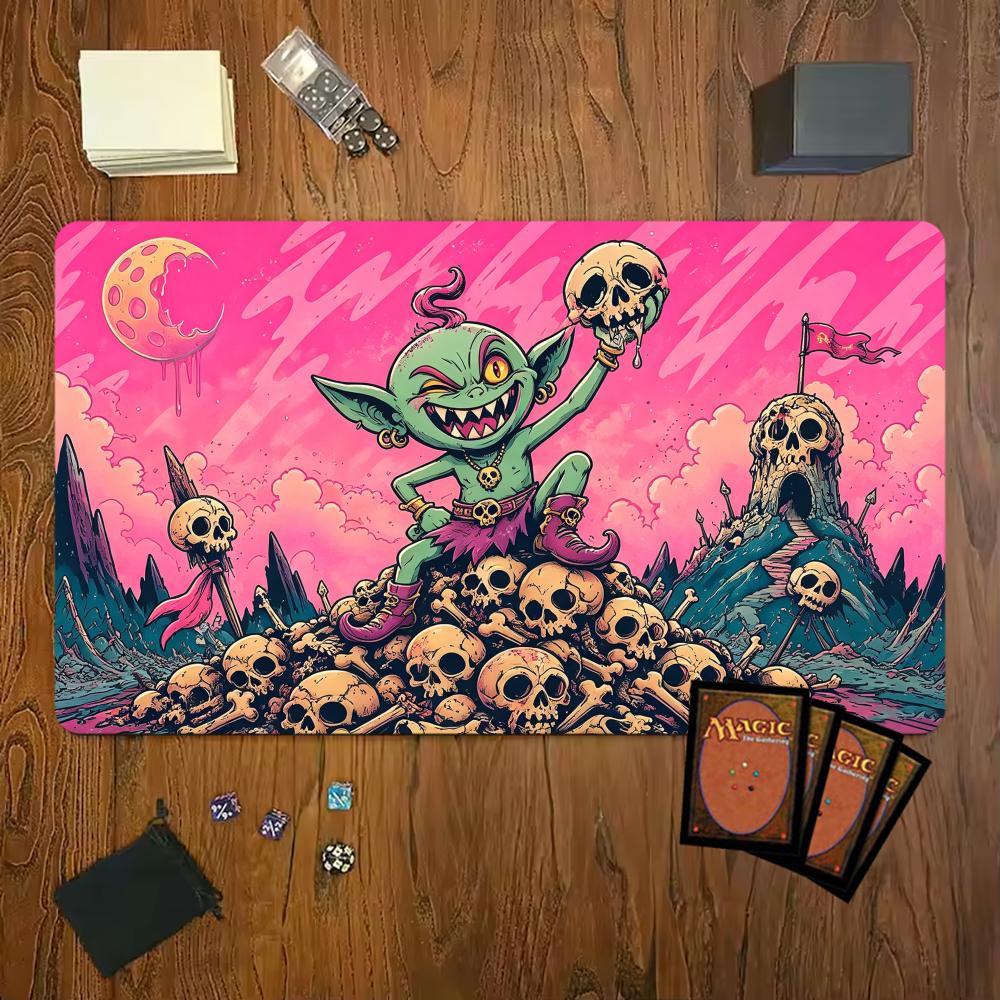 Goblin Schädel Berg Gaming Horror Mauspads Spielmatte 24"X14" MTG TCG Schreibtischmatte für Arbeit Spiel PC Laptop Teppich MousePad