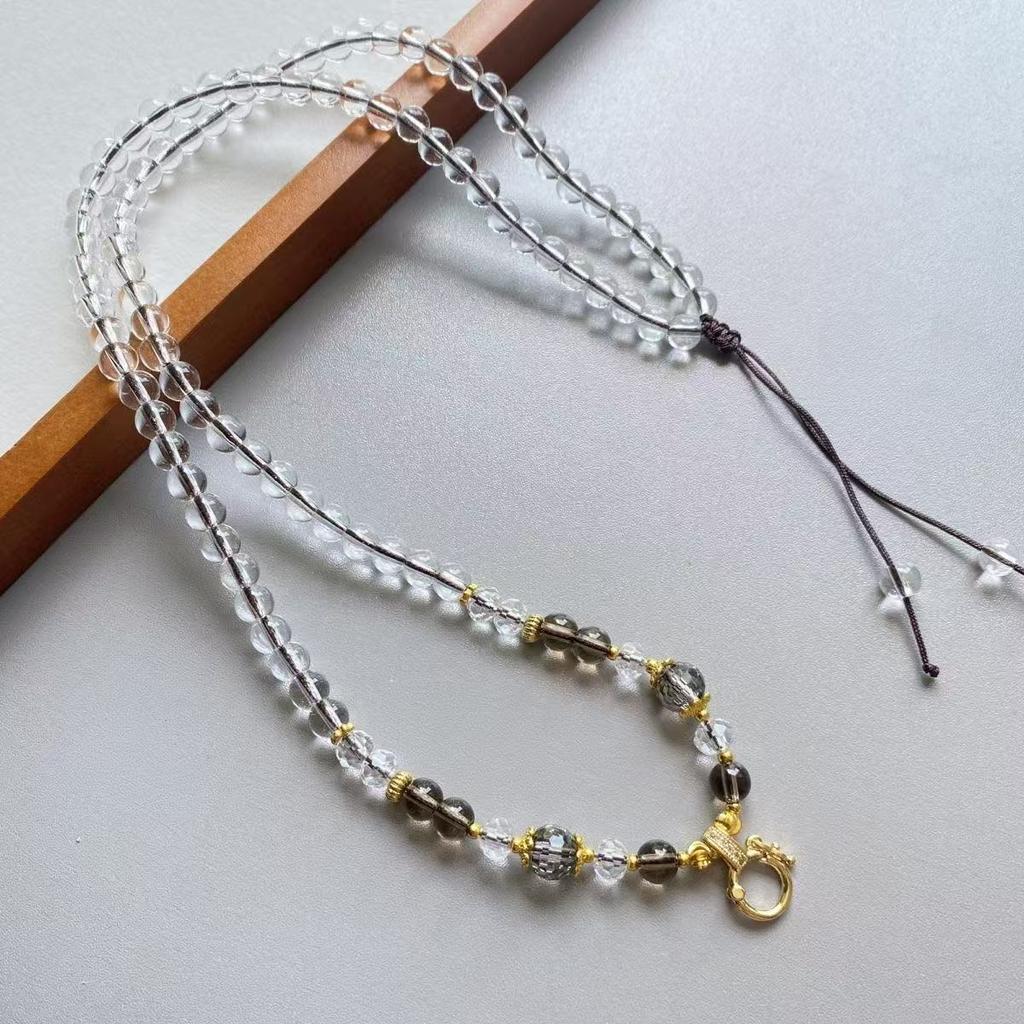 Versatile Bead Chain Thangka Buddha Brand Fox Fairy Bead Chain, Fashion Necklace, Bead Sweater Chain Chalcedony