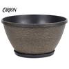 Resin Planter for Home Decor Flower Planters, Vintage Plant Pot with Drainage Hole & Saucer, Lightweight Stable Garden Container Indoor Outdoor, Retro