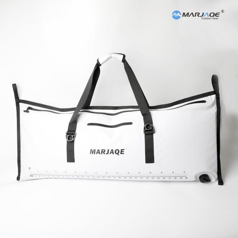 Waterproof Fishing Cooler Bag With Airtight Zipper Fresh Catch Storage Handheld Sea Gear Tote 108x42cm White Mesh