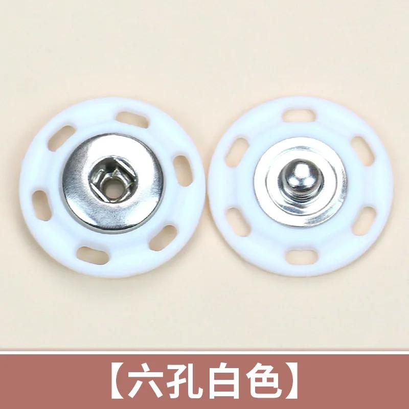 10pcs Round Plastic Snap Button Shirt Cardigan Invisible Concealed Buttons Clothes Accessories