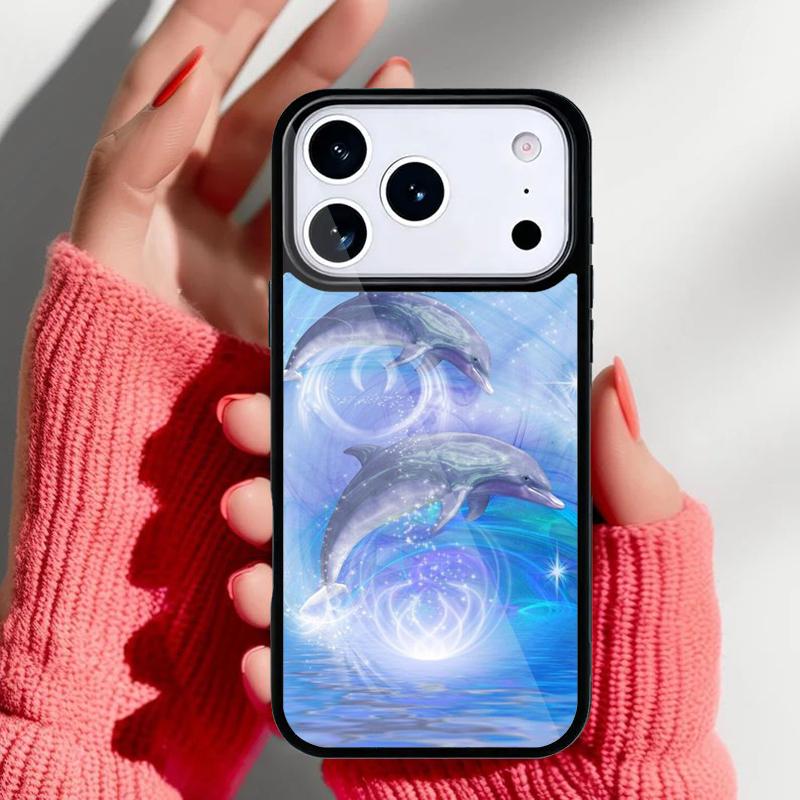 Cute Dolphin Ocean Phone Case for iPhone 17 16 15 14 13 Pro Max Back Cover for 12 11 Pro Coque