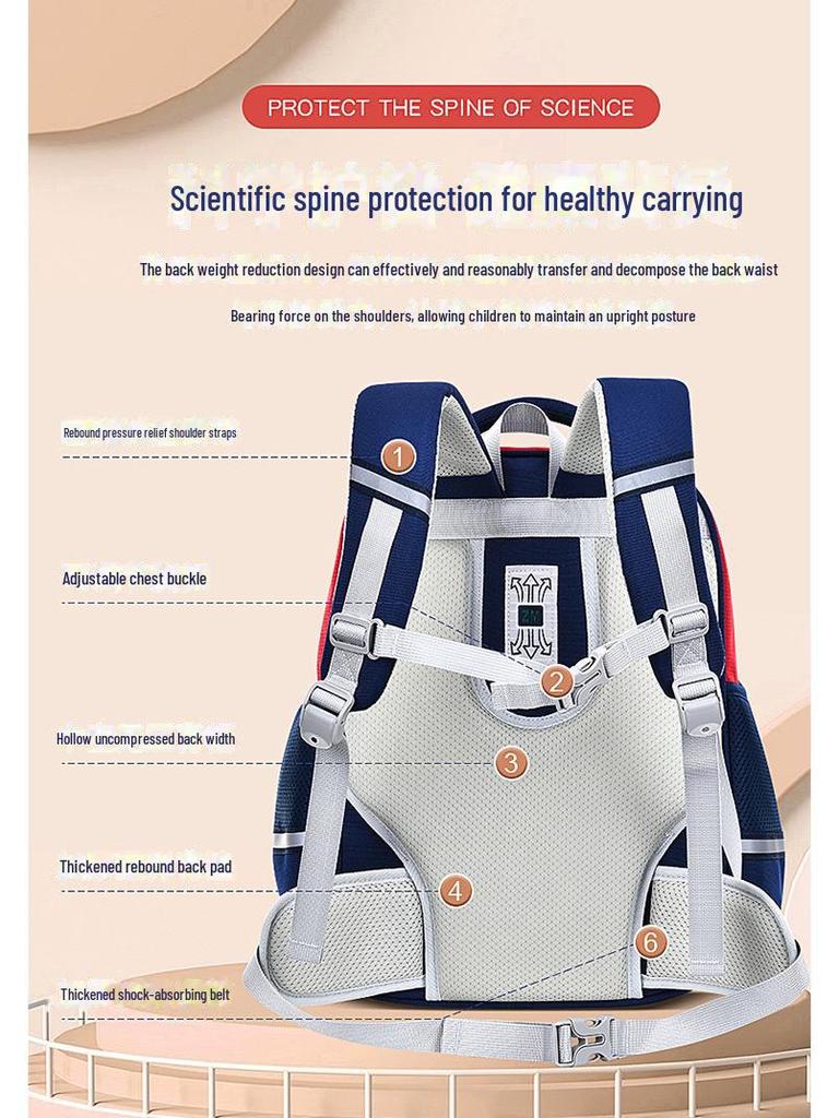 Sesame Baby Wear-Resistant Backpack for Boys & Girls, Grades 1-6, Large Capacity