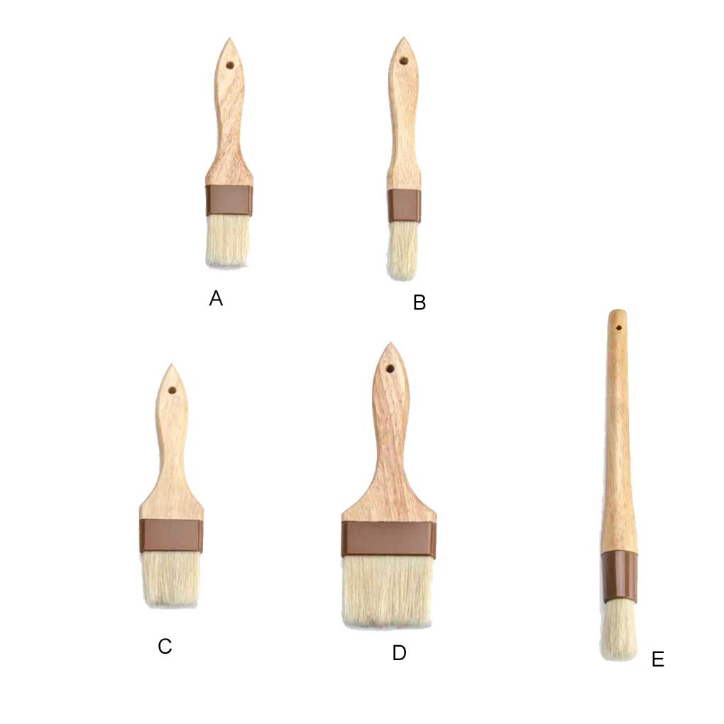 Perii de Bucătărie din Lemn Portabile cu Mâner Lavabile de Rezervă Patiserie Preparare Prăjituri Gătit Barbecue Picnic Perii cu Ulei Instrument
