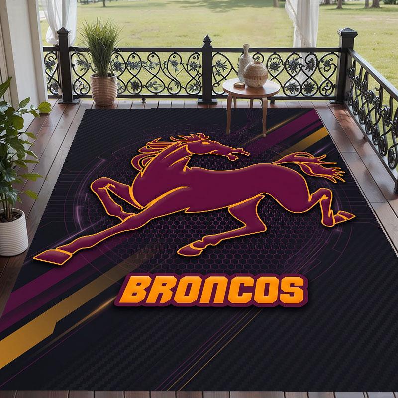 Soft Floor Carpet Brisbane Broncos Pattern Area Rug Decorative Mat For Home Room Decoration