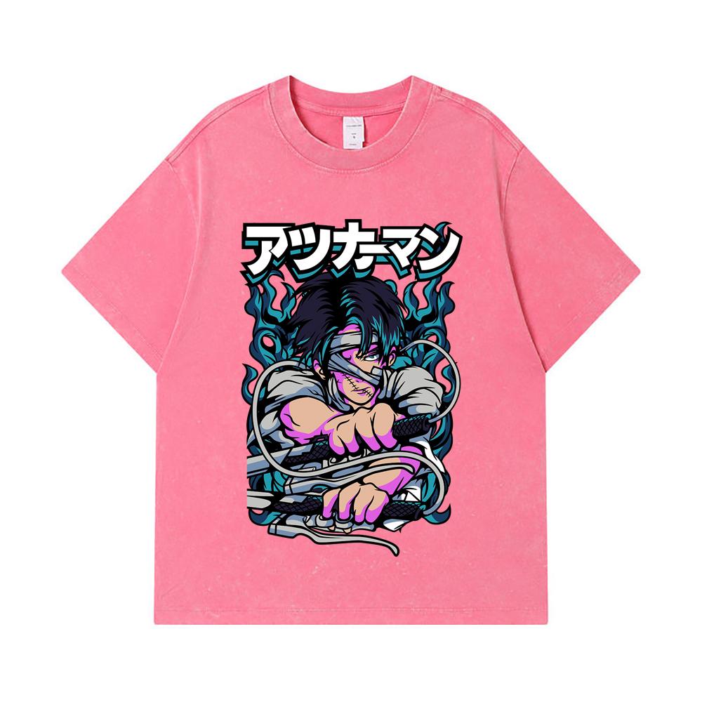 275 GSM Washed T-shirts 100% Cotton Attack on Titan V7 Levi Print Unisex Heavy Cotton T Shirt