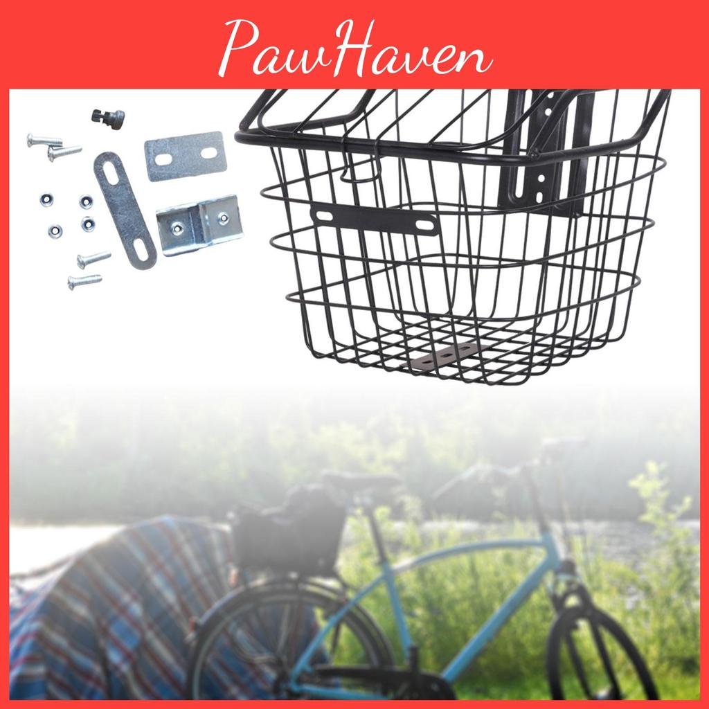 Bicycle Storage With Basket Bike Cover 29x27x23cm Anti Rust Coating Universal Cargo Container For