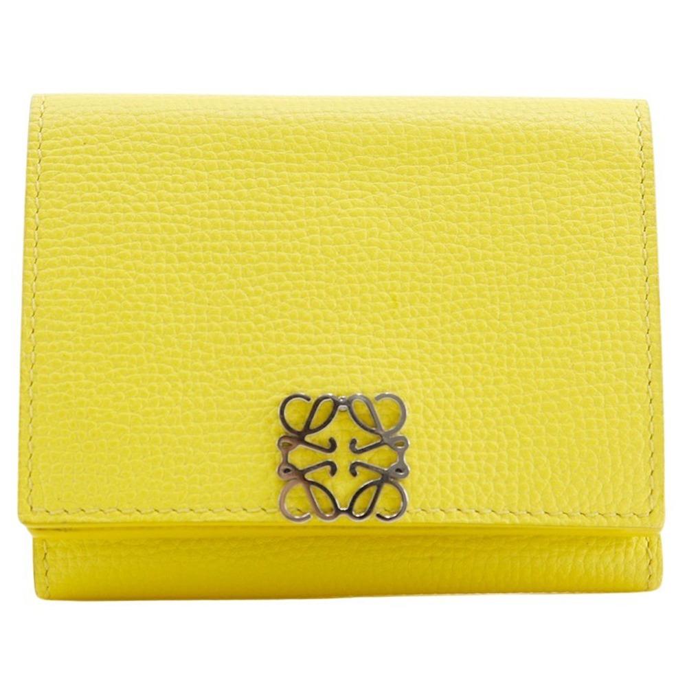 

LOEWE Anagram Trifold Wallet Tri-fold wallet C821TR2X16 yellow Calfskin Women Used