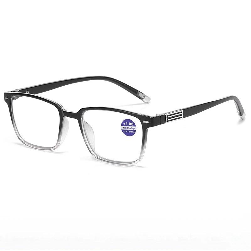 New Fashionable Hd Classic Square Frame Men'S Reading Glasses Ultra Light Neutral High Quality Anti Blue Light Glasses