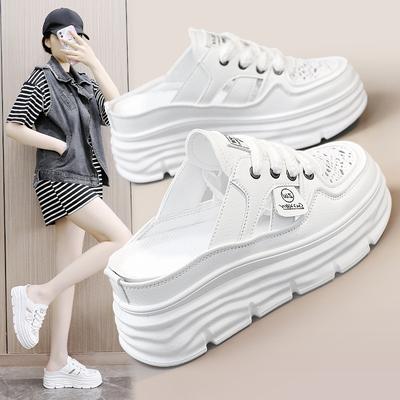 Fashion Summer New Women's Sandals Fashion Breathable Increase Baotou Semi-slippers Women Small White Shoe Sexy Dress Sandals Zapatillas