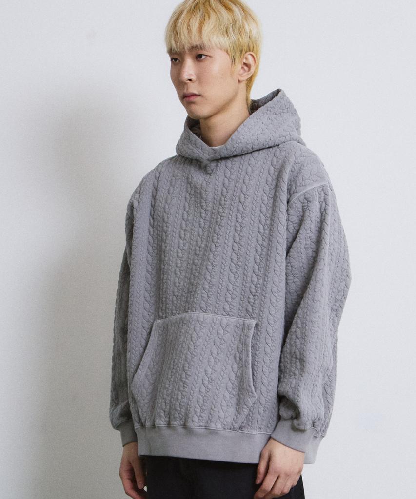 ADERNM Granpa Cozy Cable Hoodie (Gray)