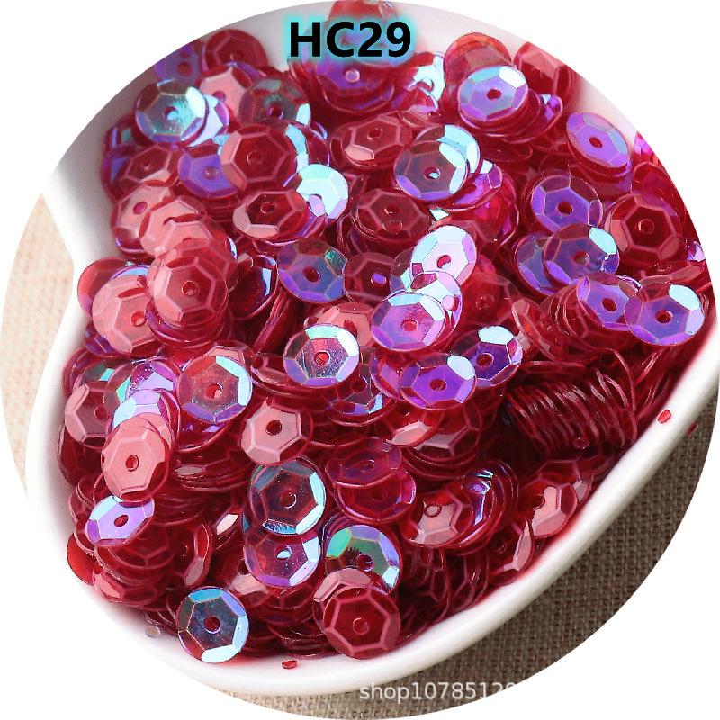 Paetês Côncavos Redondos AB Iridescentes de 6mm - Peças Curvas Brilhantes para Acessórios de Roupa e Joias DIY