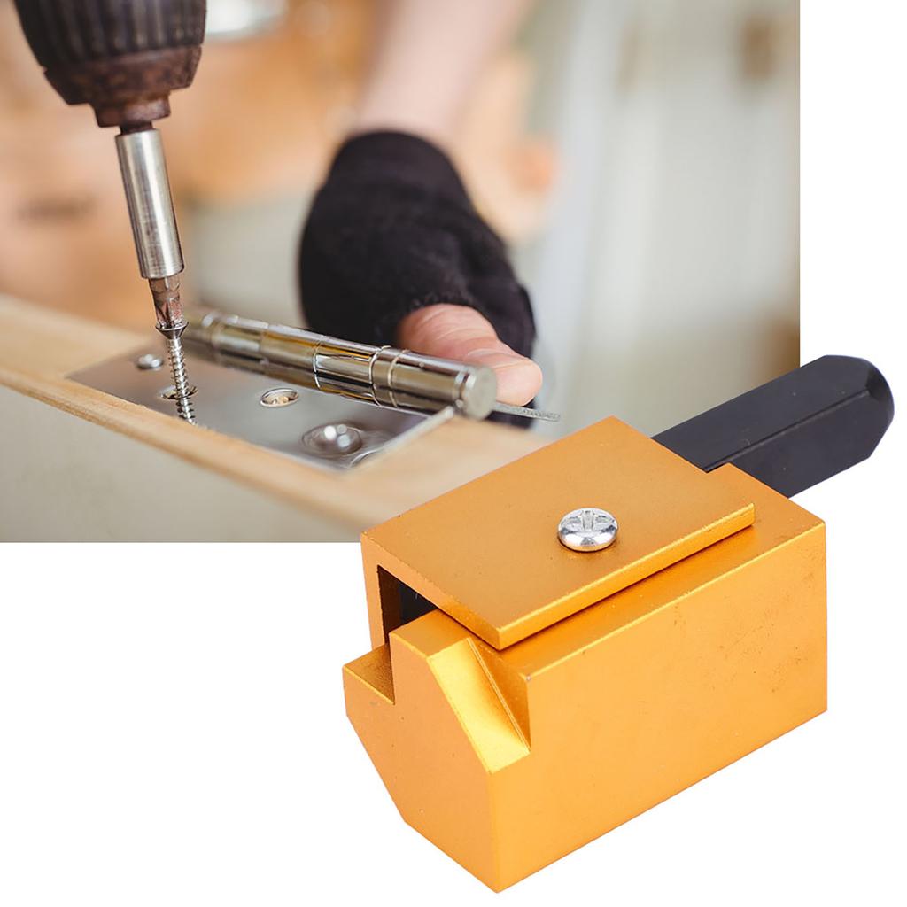 Aluminium Alloy Square Embedded Hinge Door Lock Groove Angle Chisel Woodworking Tool