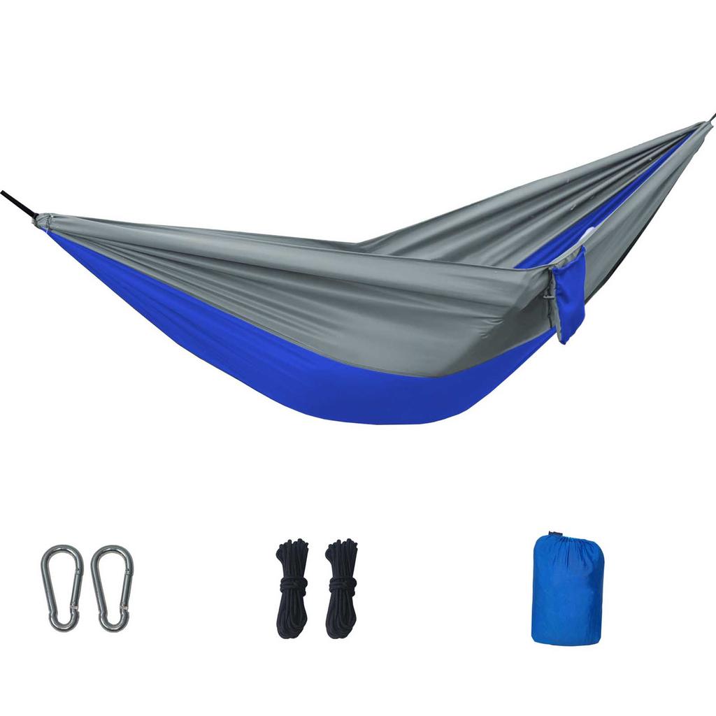 270x140cm Outdoor Camping Hammock with Breathable Mesh Fabric Lightweight Portable Swing Anti-Tip Design Includes Carabiners and Ropes