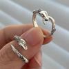 2 Stück Nischen-Design Schlangenform Ring, Modischer Und Personalisierter Zeigefingerring, Verstellbarer Öffnungsring