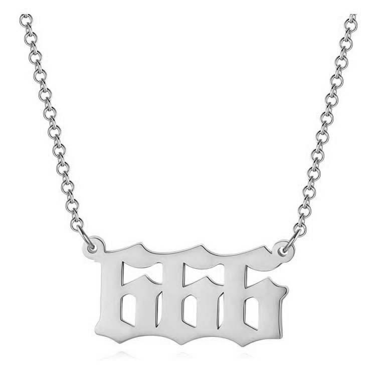 Stainless Steel Angel Number Lucky Numbers Necklaces 111 222 333 444 555 777 888 999 666 000 Women Pendant Necklace