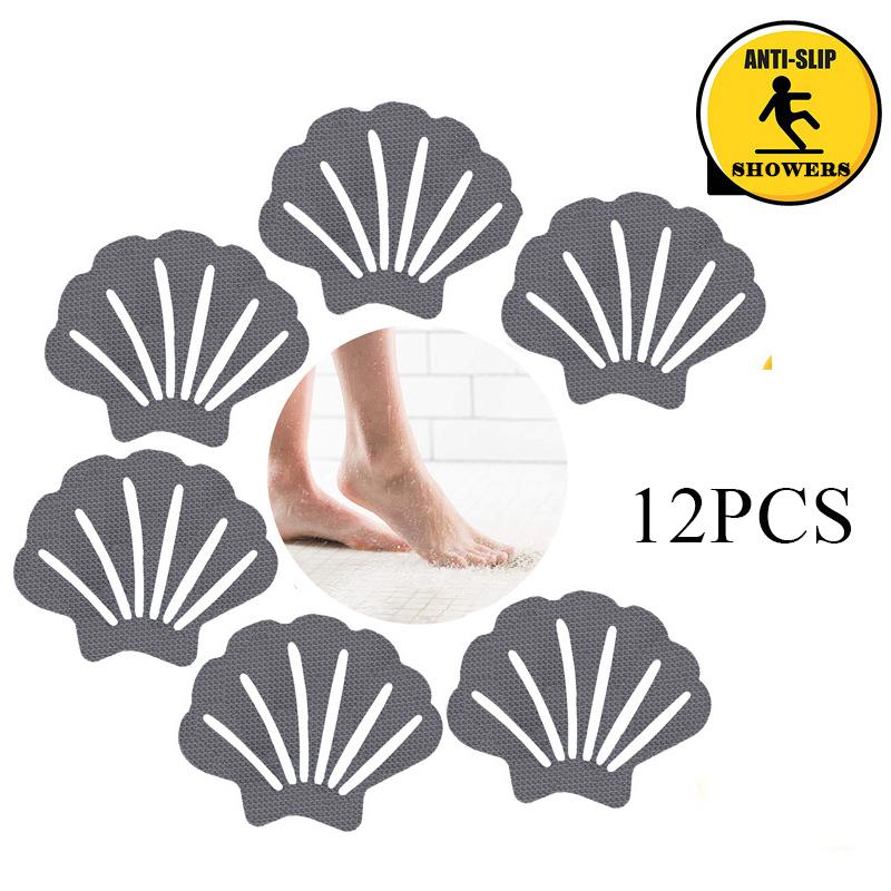 

12 шт. противоскользящих наклеек PEVA в форме ракушки, противоскользящие полоски, самоклеящиеся наклейки для душа, защитная лента, нескользящая ванна, ванная комната