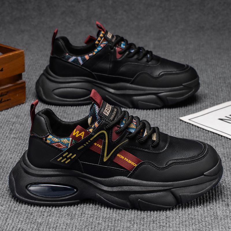 Autumn men's shoes new 2025 breathable youth sports shoes trendy versatile platform casual running dad shoes men