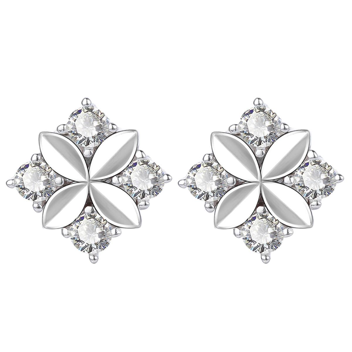 

Серьги-гвоздики в форме цветка из серебра 925 пробы, легкие, роскошные, мини-серьги в форме четырехлистного клевера, серьги Tide Brand Niche Ins Rhombus 925 Silver