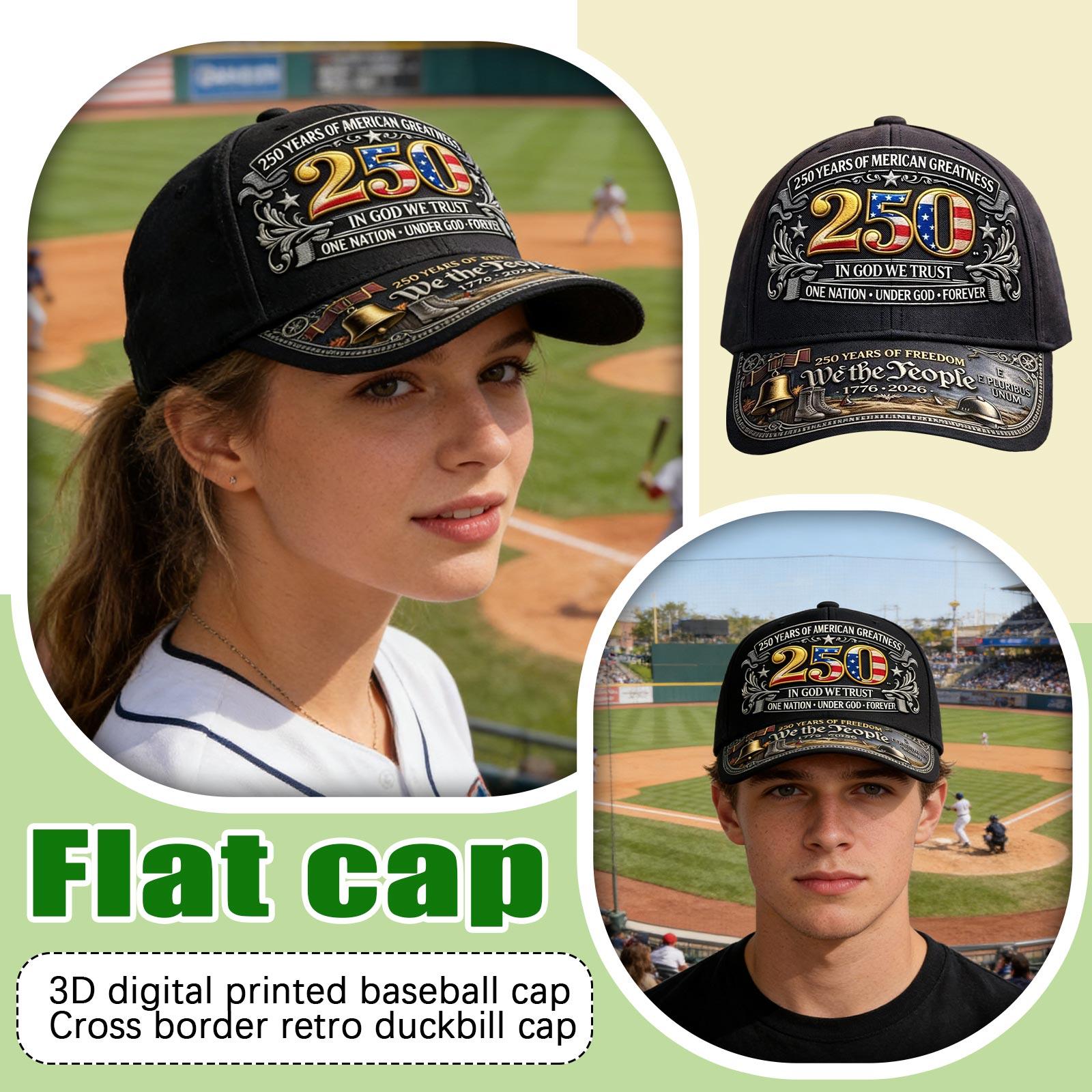 

Anniversary Independence Day 3D Digital Printed Baseball Cap Cross-border Retro Vintage Vintage For Men And Women One Size чорний
