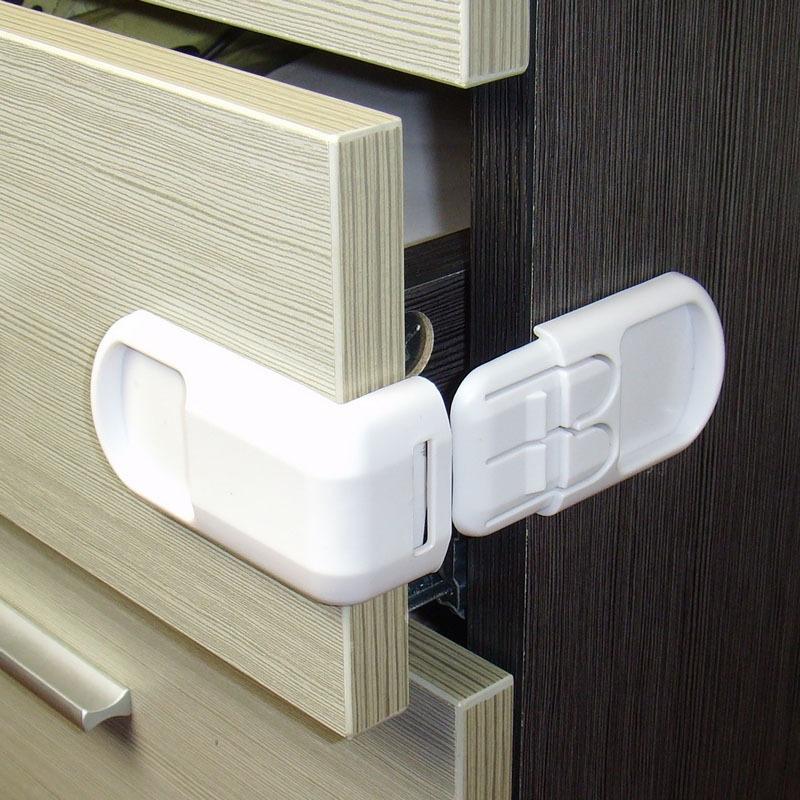 Baby Safety DrawerDouble snap multifunction Lock Anti-Pinching Hand Cabinet Lock Baby Safety Protection From Children Security