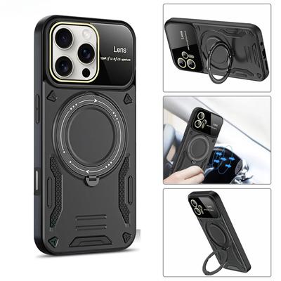 Luxusní pancéřové pouzdro s bezdrátovým nabíjením Magsafe pro iPhone 11 12 13 14 15 16 Pro Max 17 air 16E Magnetický prstenový držák Nárazníkový kryt