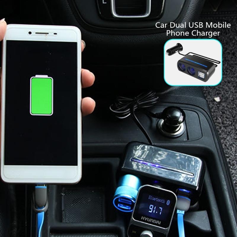 Car Socket, 2-hole Car Charger 80W Fast Charging Splitters Adapter Cord for 12V-24V Trucks SUV