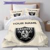 Custom Name,Las Vegas Raiders Pattern Bedding Home Decoration Birthday Gift ( 1 duvet cover + 2 pillowcase, without core),fan merchandise.