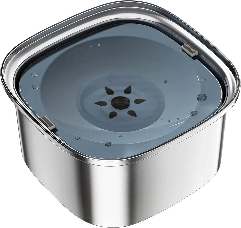 3L Dog Water Basin 101oz Stainless Steel Dog Water Basin No Leakage Large Capacity Dog Food Water Basin Slow
