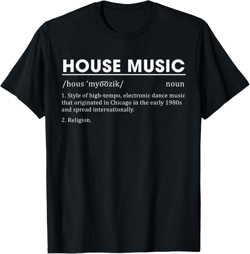 Deep House Music Art  Minimalist Design for DJ Raver EDM TShirt Cotton Printed Graphic T Shirts Vintage T Shirt Camisas