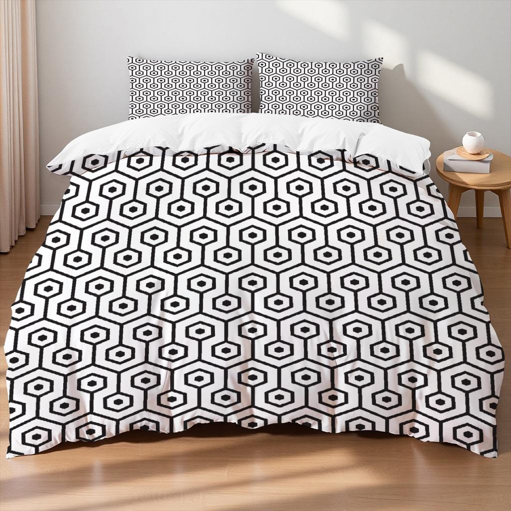 Black White Stripe Single Full Size Duvet Cover Geometric Nordic Line Art Gifts For Teen Boys 3pcs Quilt Cover Living Room Decor