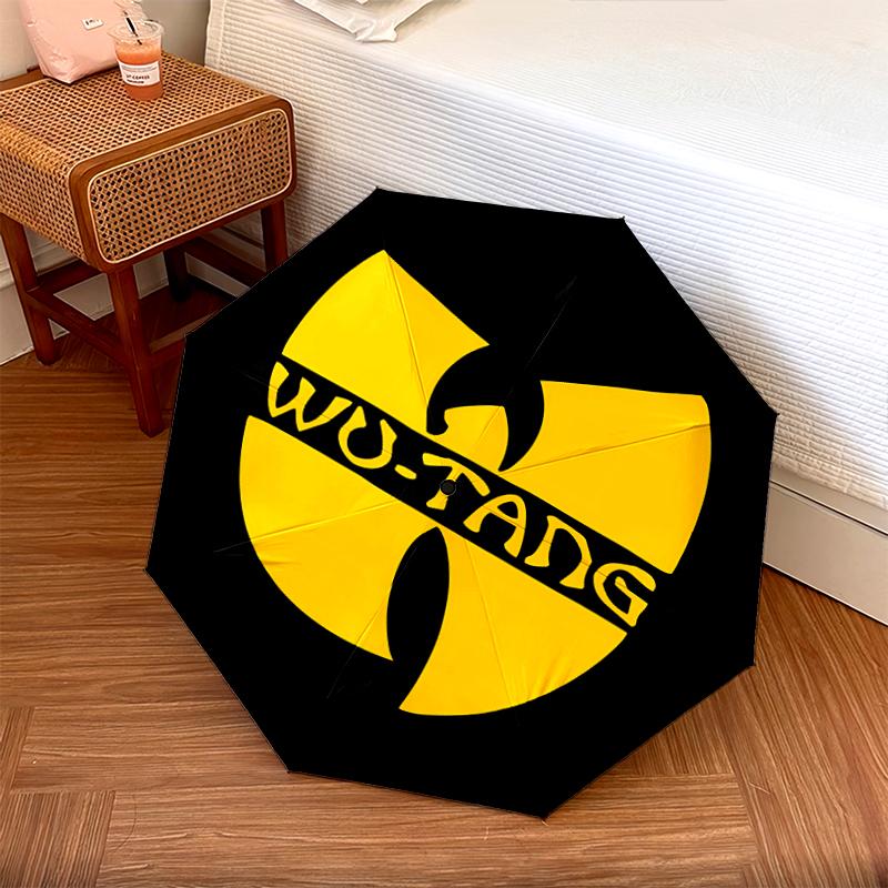 1 Stück Automatischer Faltregenschirm - Wu-Tang Clan Muster, Tragbares & Faltbares Design mit 8 Speichen, Weihnachts-Geburtstagsgeschenke
