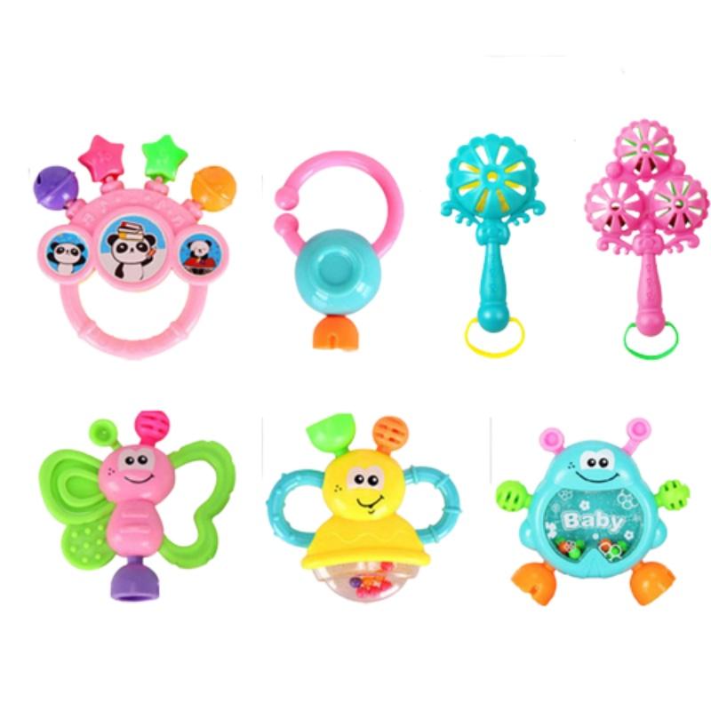 Set Newborn Rattle Baby Early Education Handbell Fancy Musical 7pcs Toys