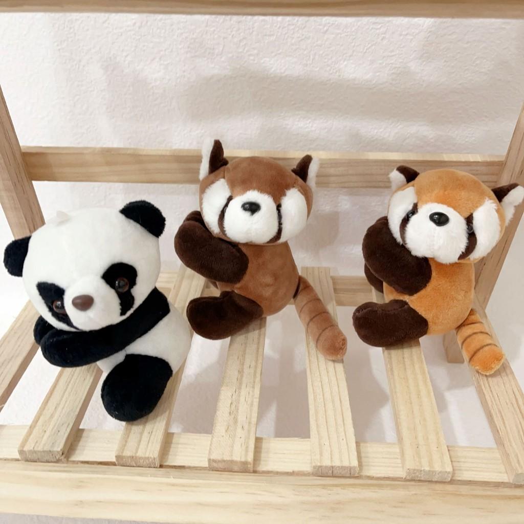 Cute Plush Panda And Raccoon Clip Plush Toys For Travel Gifts And Notes Holders