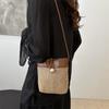 Fashionable Woven Street Style Crossbody Bag With Phone Pocket In Black Or Brown