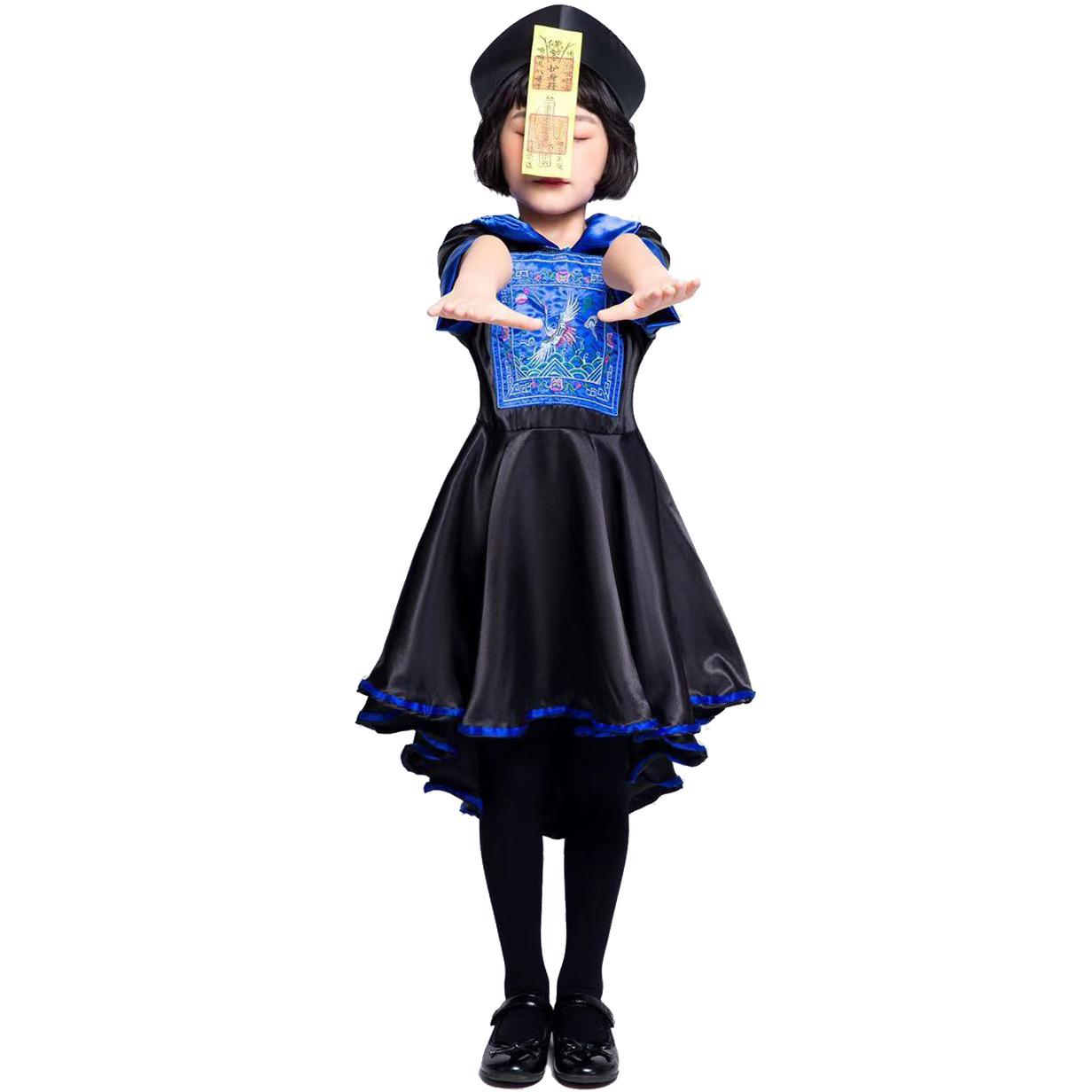 

Code Halloween female zombie dress costume cospay Chinese Qing Dynasty ghost festival vampire zombie parent-child costume M