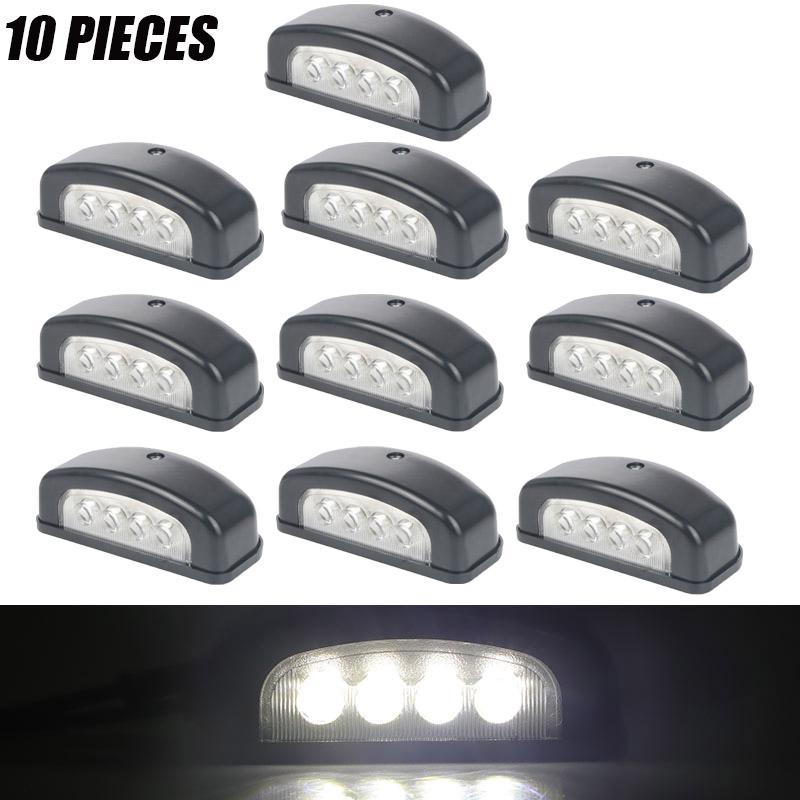 12-24V Truck LED License Plate Light Car Number Plate Lamp 4 LED Rear License Number Plate Light For Truck SUV Trailer Lorry